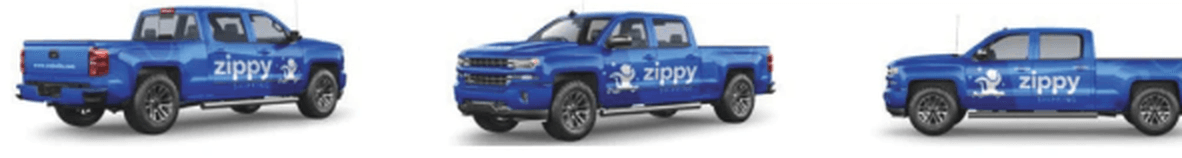 Truck rendering showing full bumper-to-bumper wrap coverage