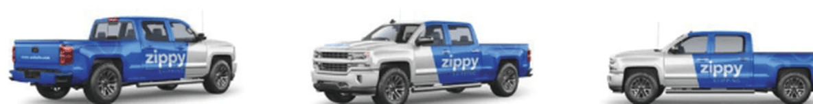 Truck rendering showing large wrap coverage: three-quarter branded panels